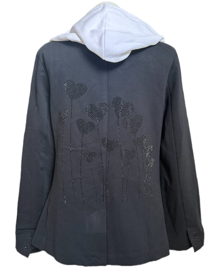 Black Ballon Hearts Blazer