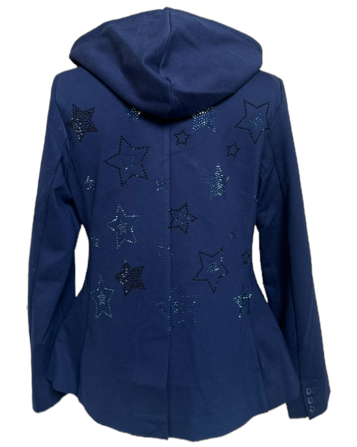 Blue/Black Scattered Stars Navy Blazer