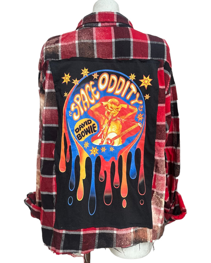 Space Odditty David Bowie Patched Flannel