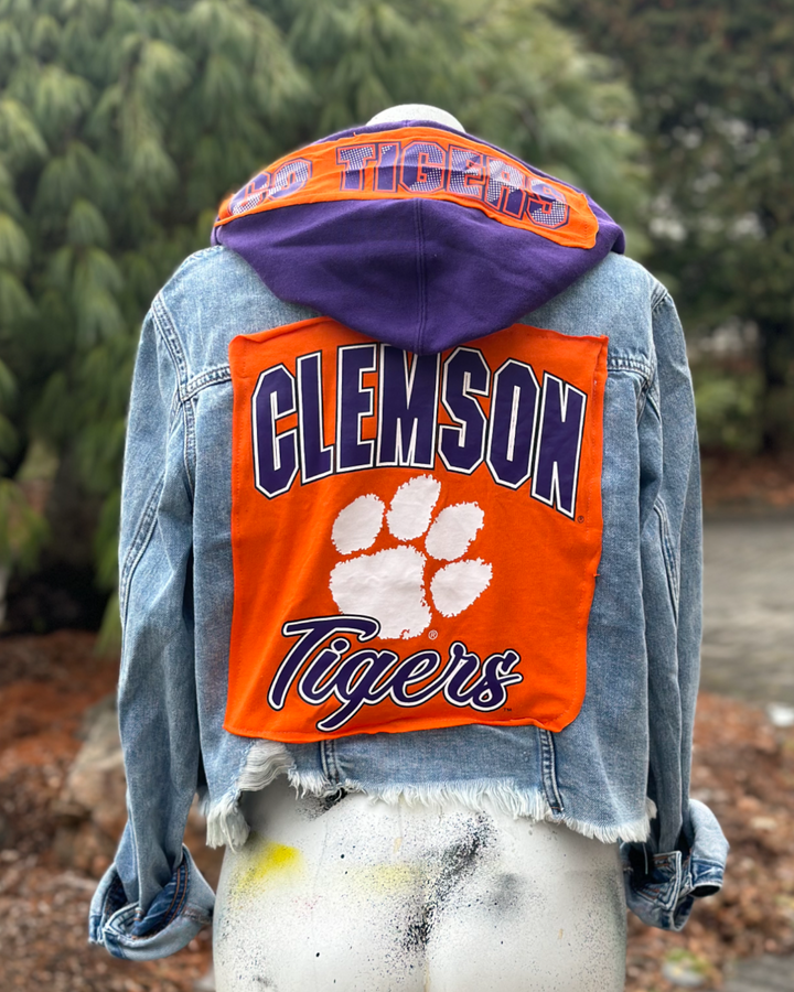 Clemson Patched Jean Jacket