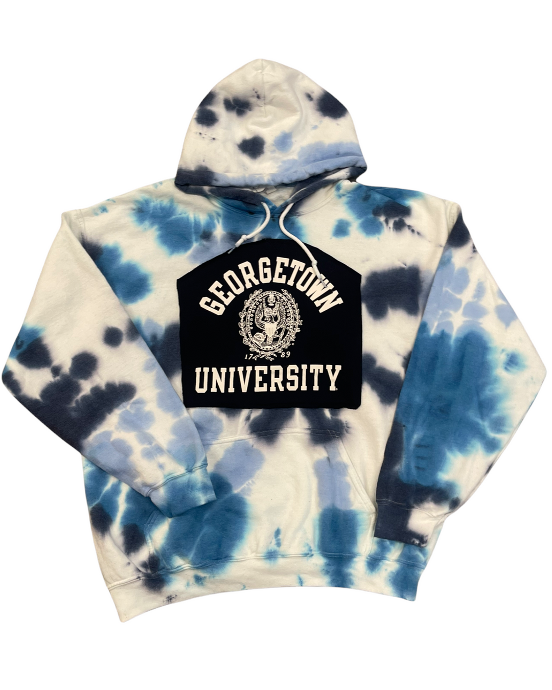 Georgetown Patched Tie Dye Sweatshirt