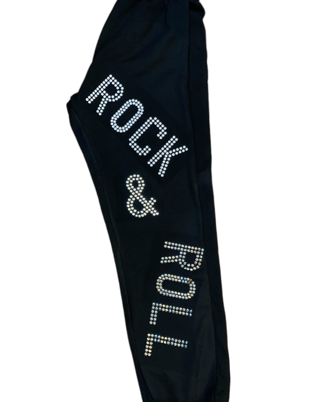 Rock & Roll Nailhead Sweatpants- white, silver, & black