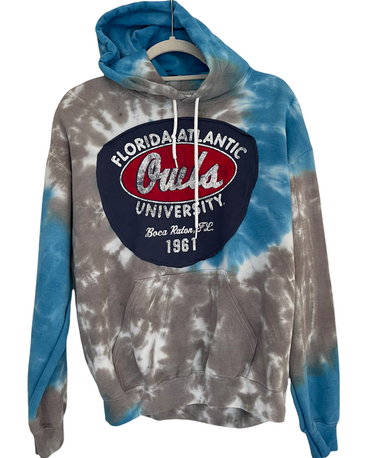 FAU Owls Patched Tie Dye Sweatshirt