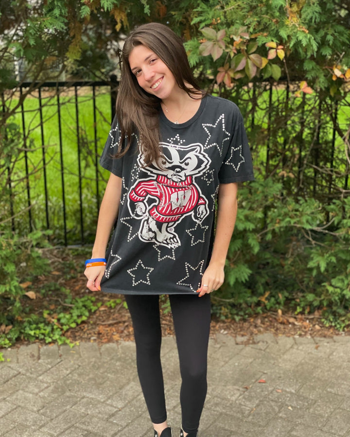 Wisconsin Vintage T-Shirt Rhinestone Stars