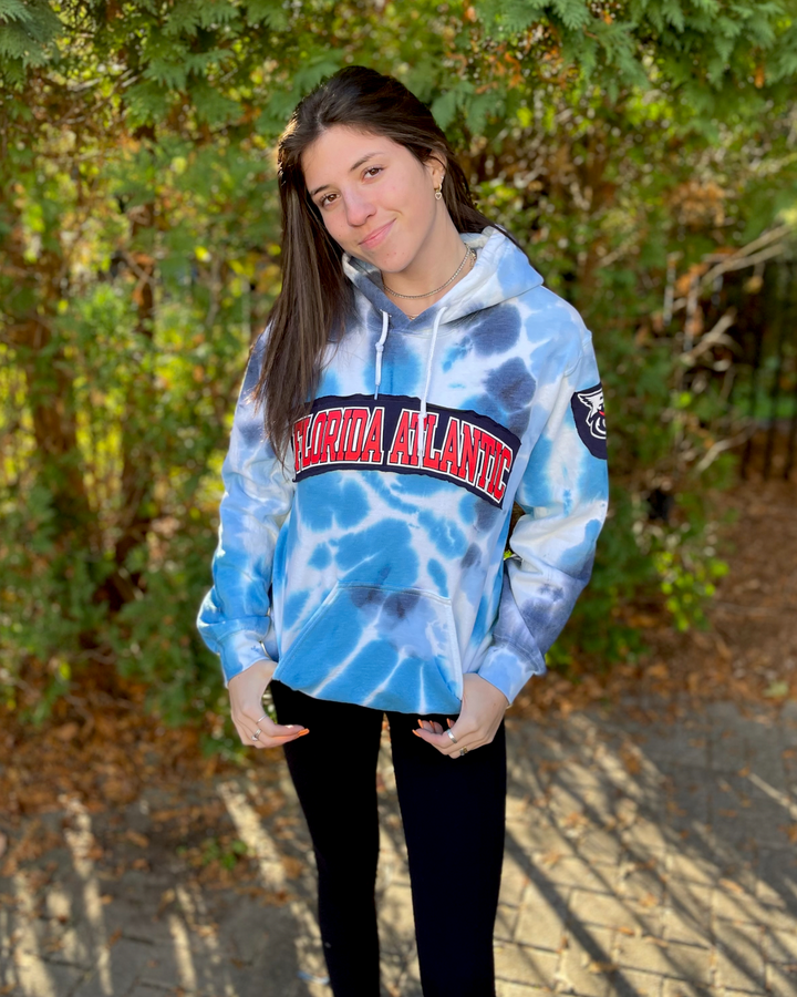 FAU Tie Dye Patched Sweatshirt
