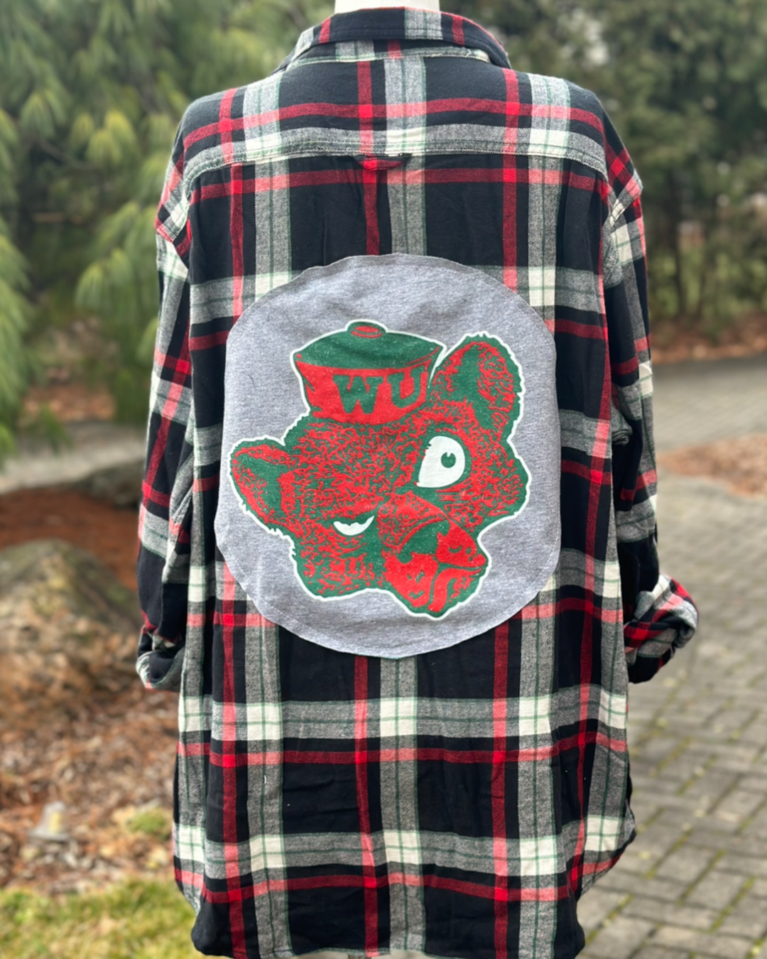 Wash U Reworked Patched Flannel