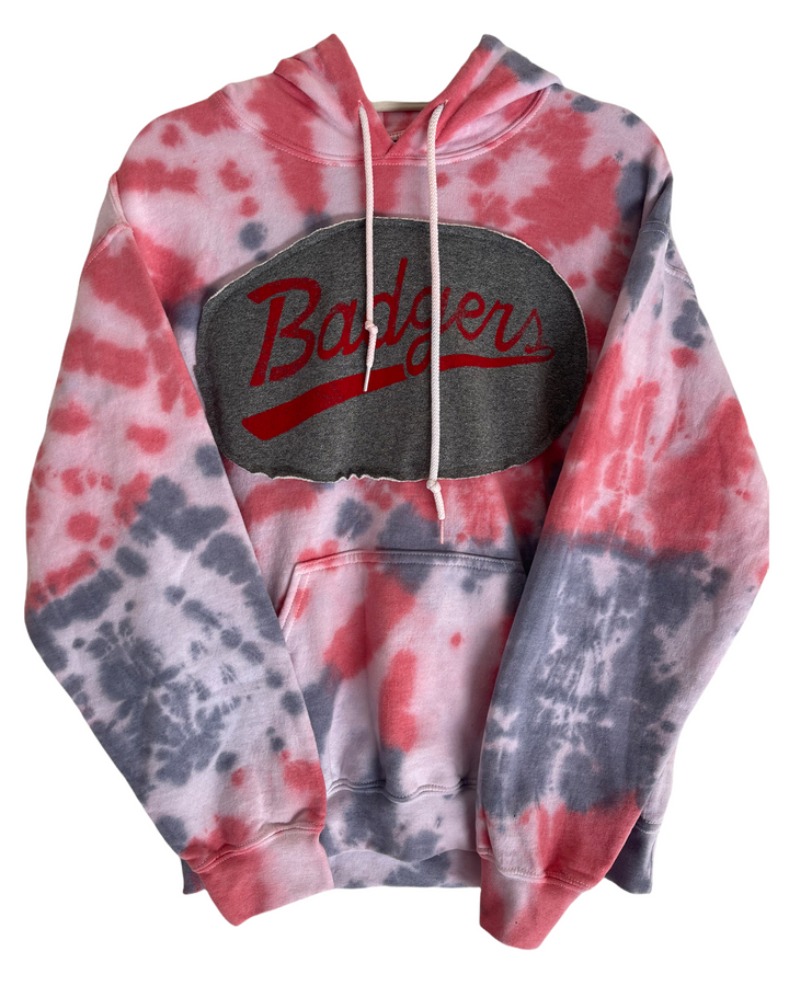 Wisconsin Patched Tie Dye Sweatshirt