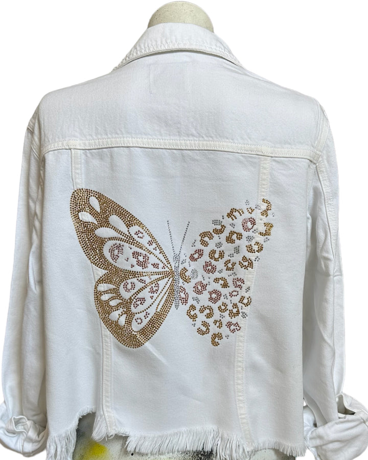 Gold Butterfly Jean Jacket