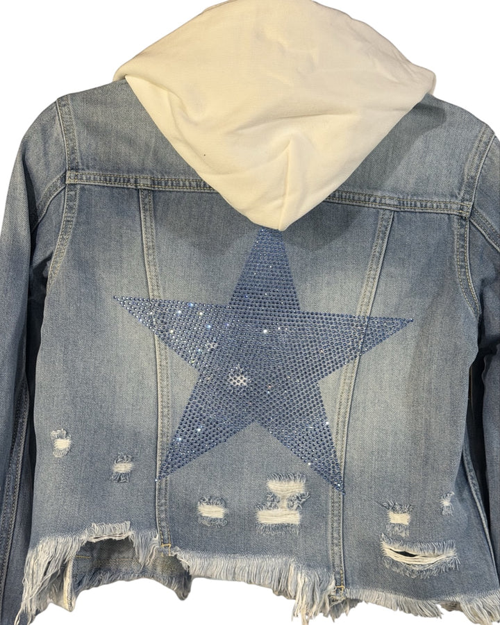 Hooded Blue Star Jean Jacket