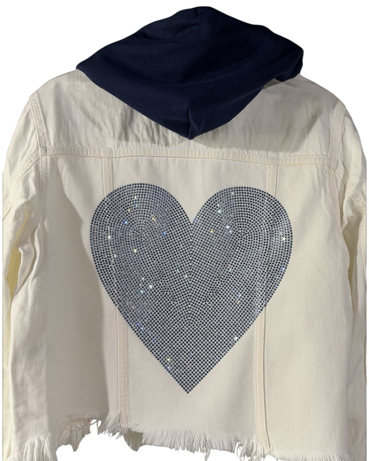 Hooded Sapphire Heart Jean Jacket
