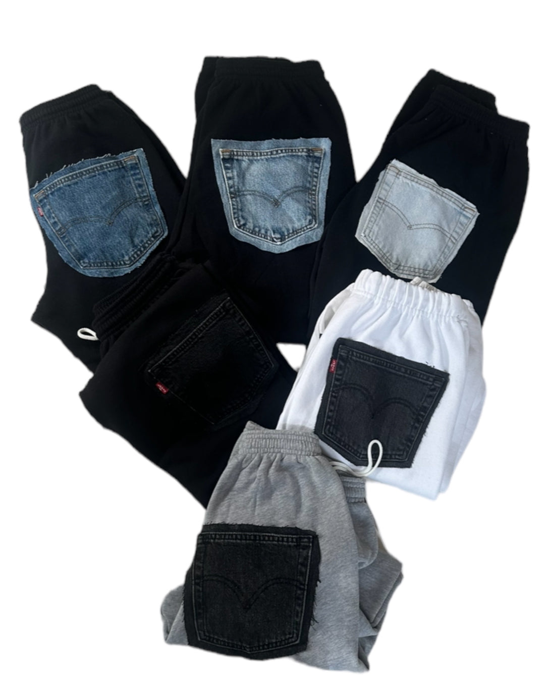 Denim Patch Sweatpants