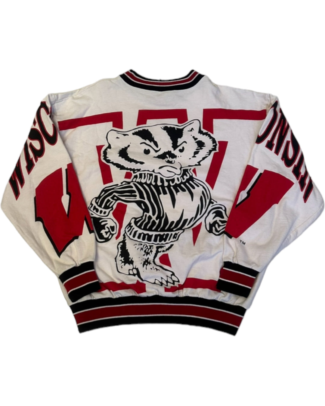 Wisconsin All Over Double Sided Rare Vintage Sweatshirt