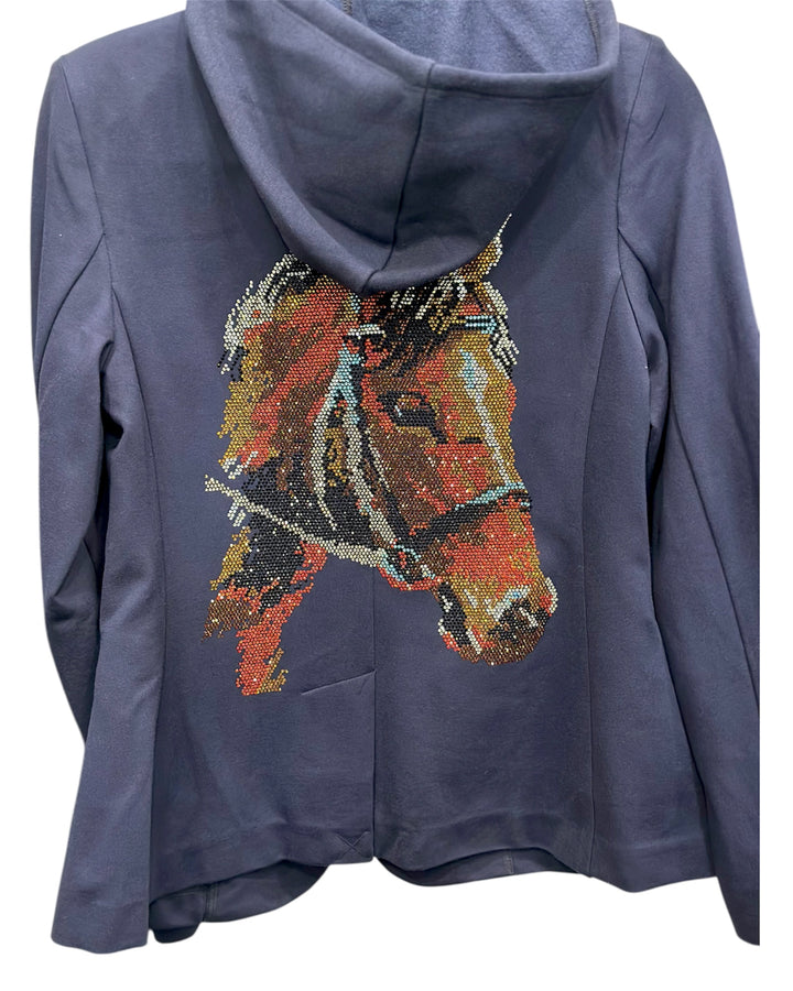 Rhinestone Horse Navy Blazer