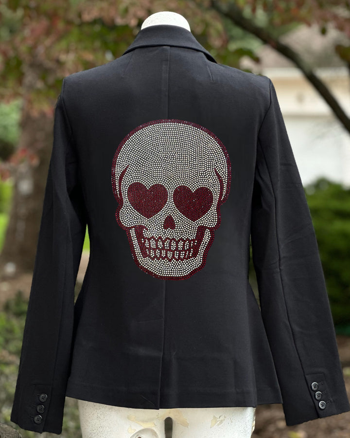 Skull and Hearts Blazer- Red/Silver