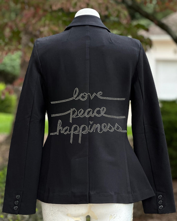 Love Peace Happiness Blazer- Silver