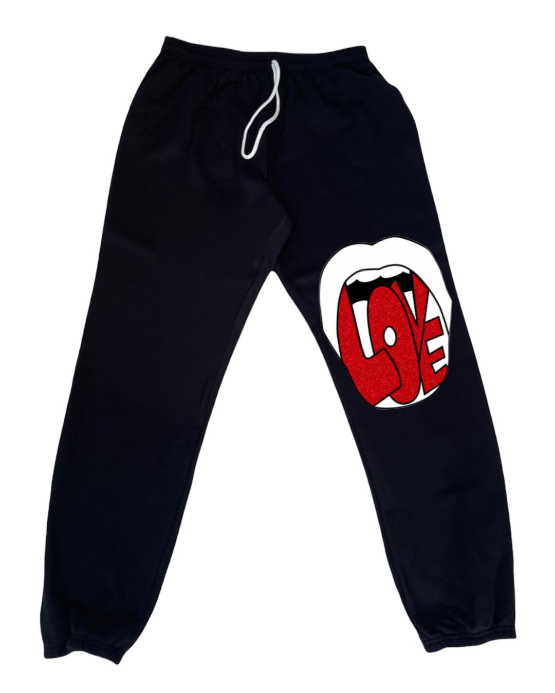 Love Mouth Sweatpants- Red/ White