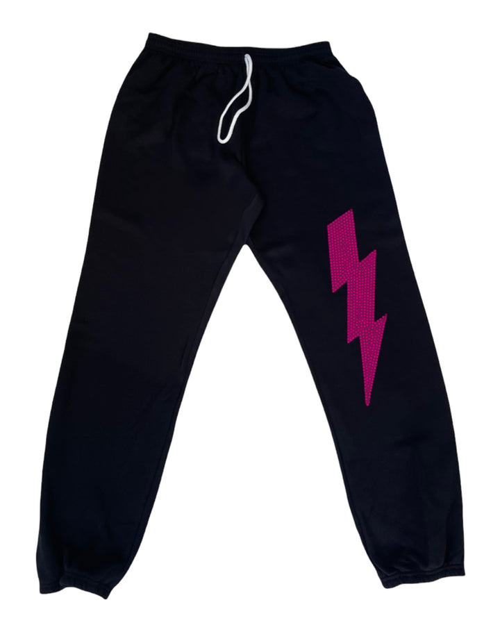 Lightning Bolt Sweatpants- Pink