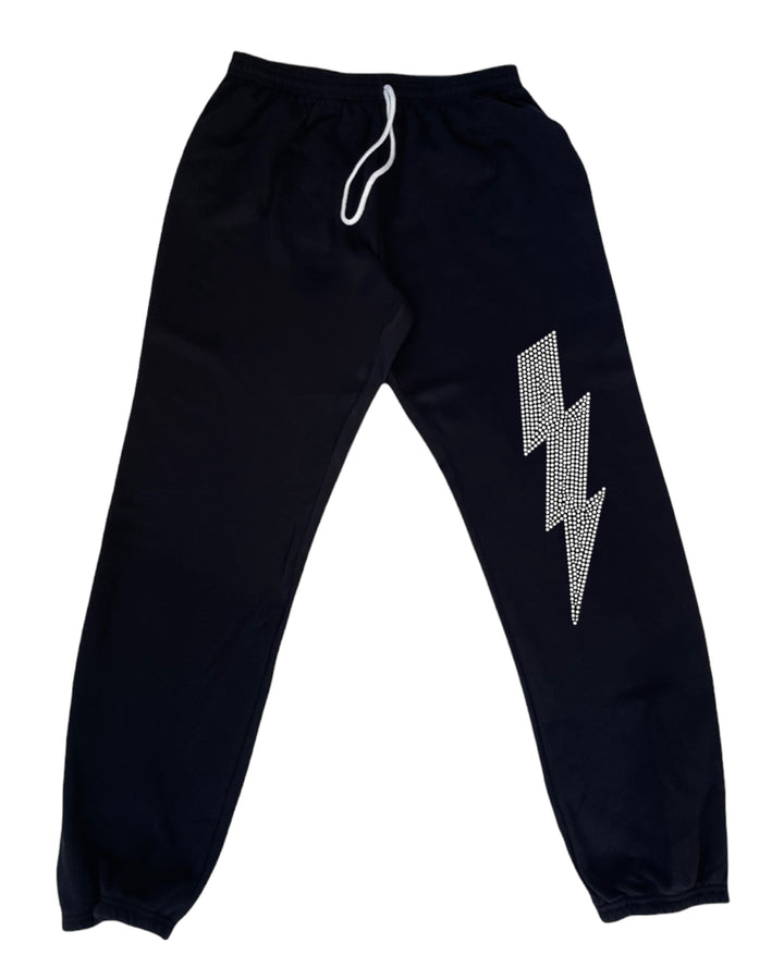 Lightning Bolt Sweatpants- Silver