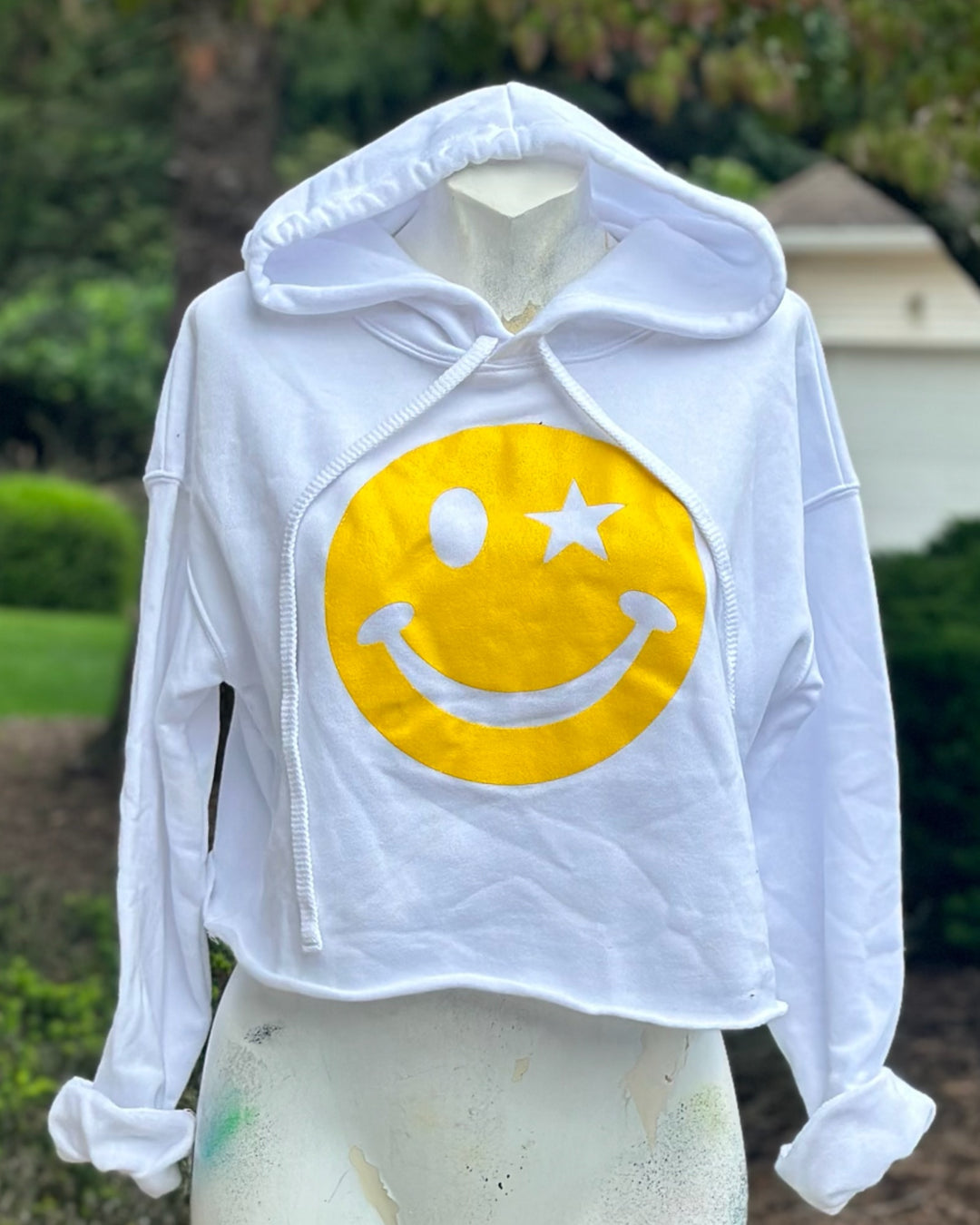 Smiley Face Cropped Sweatshirt