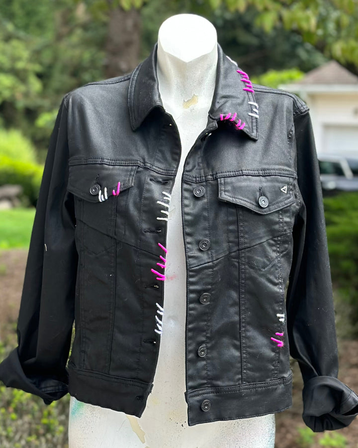 Embroidery Reworked Patched Coated Jacket