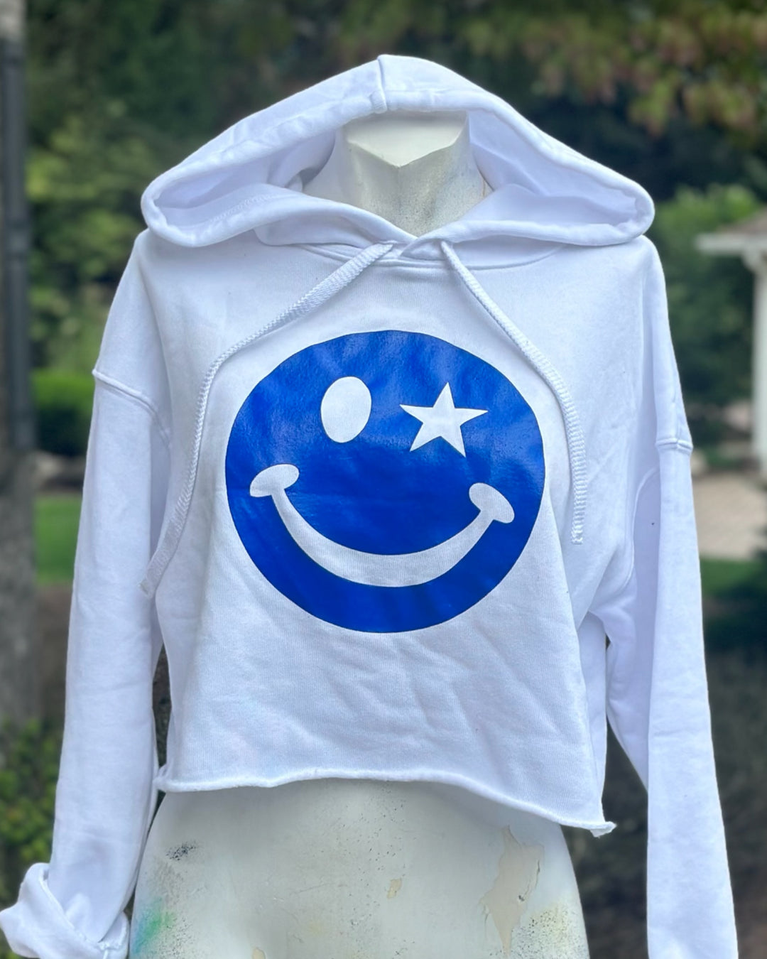 Smiley Face Cropped Sweatshirt