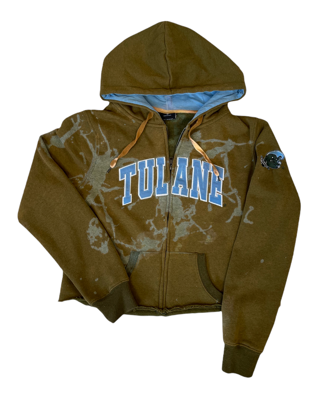 Tulane Vintage Cropped Zip Up Sweatshirt
