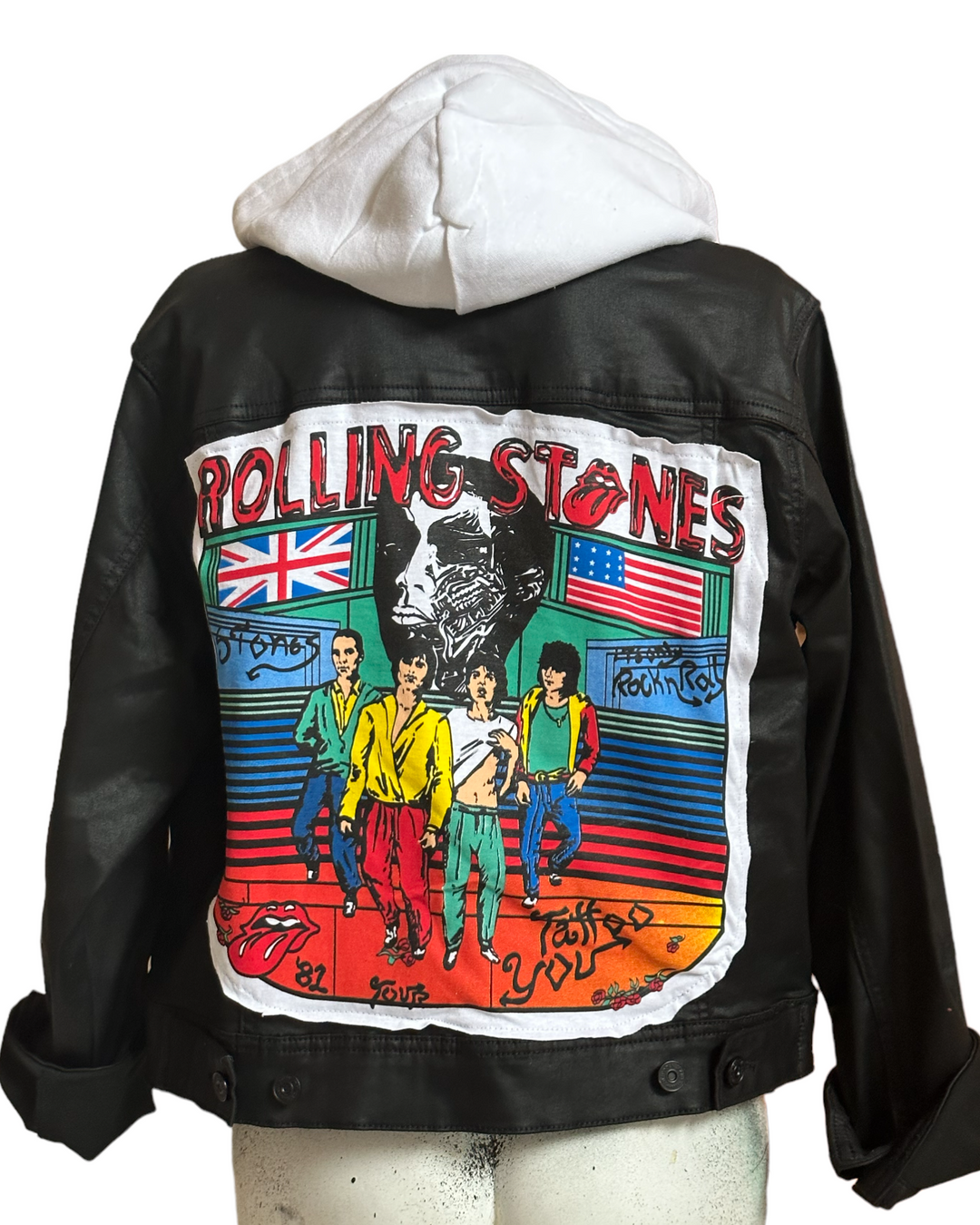 Rolling Stones Patched Leather Jacket