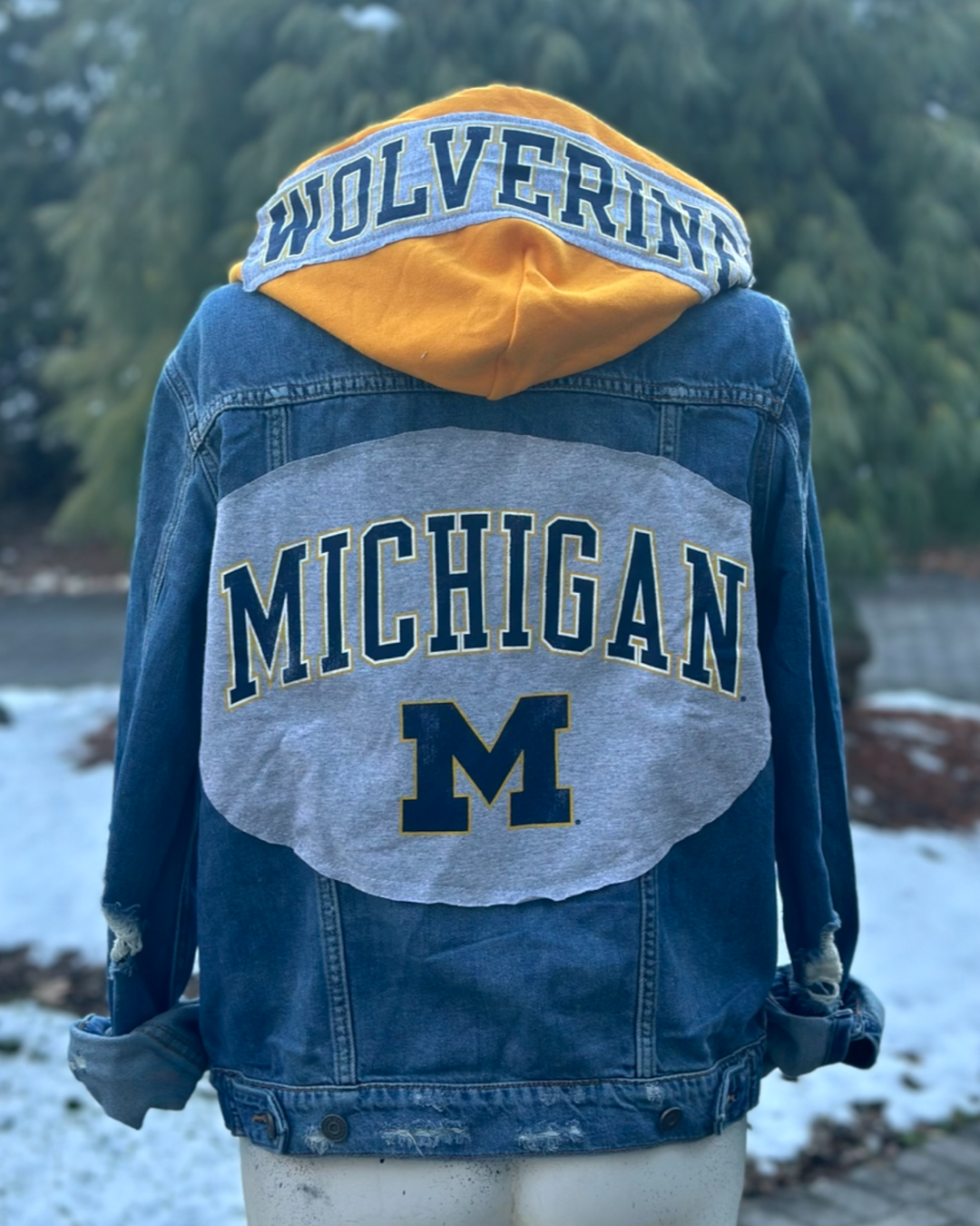 Michigan Reworked Patched Jean Jacket