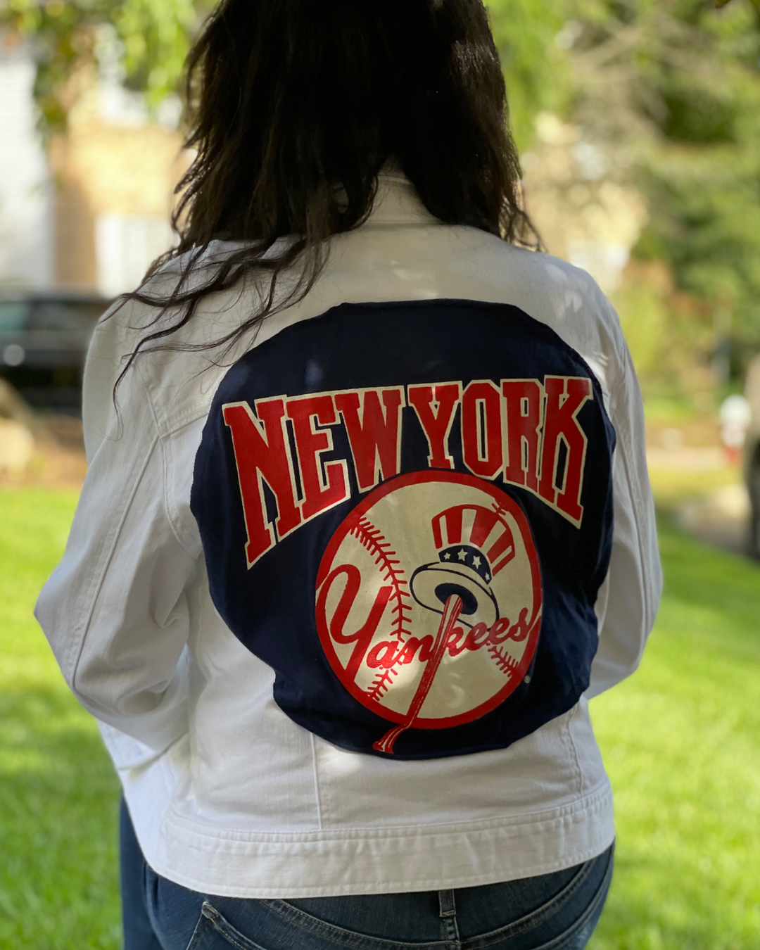 NY Yankees Patched Jean Jacket