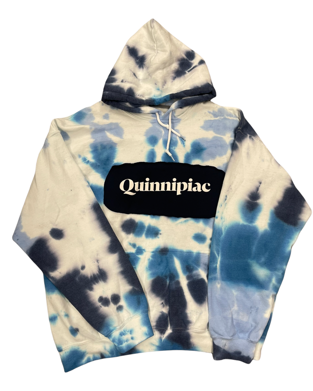 Quinnipiac Tie Dye Patched Sweatshirt