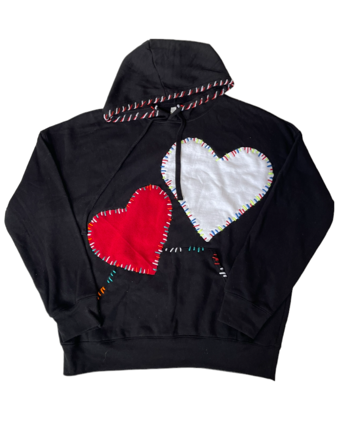 Embroidery Heart Patched Sweatshirt