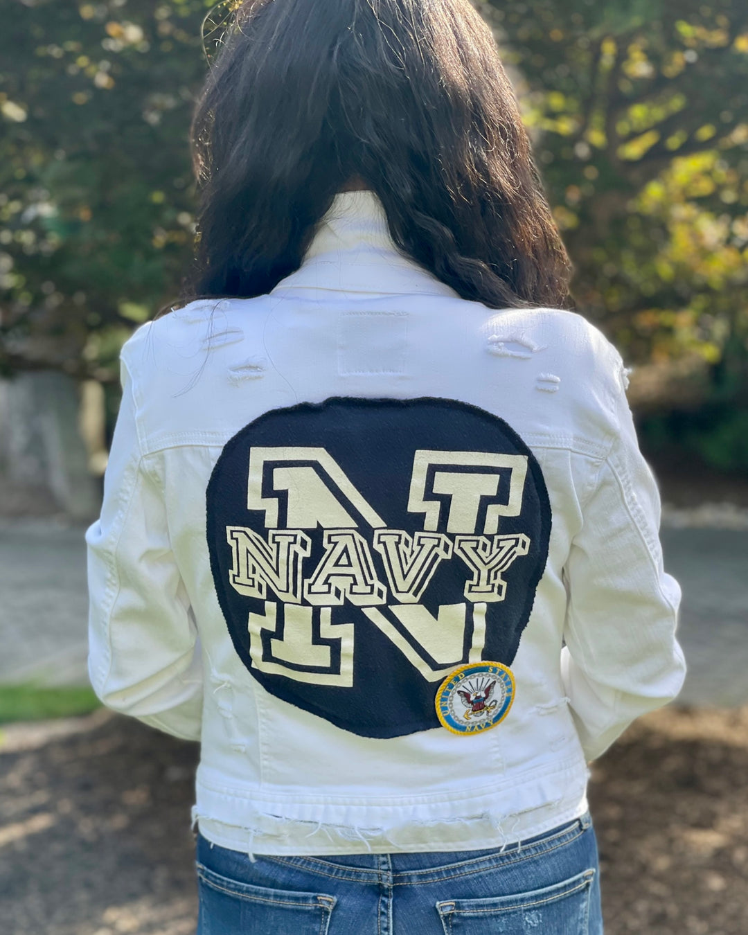 Navy Patched Jean Jacket