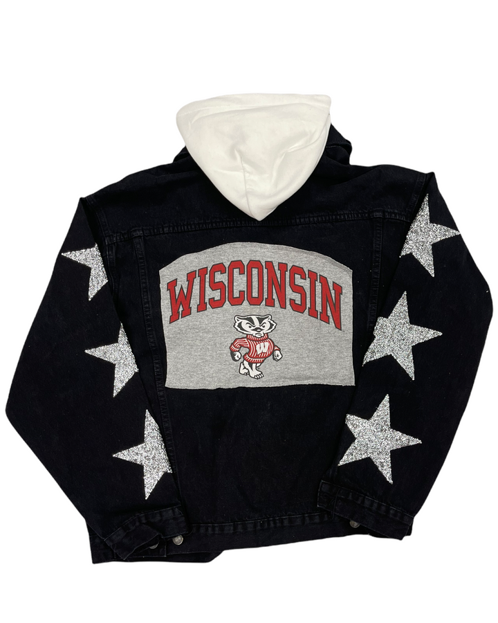 Wisconsin Patched and Embellished Jean Jacket